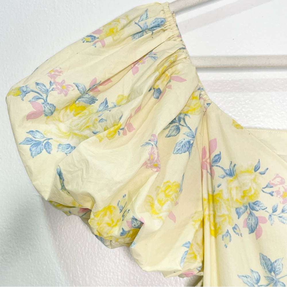 LoveShackFancy x Target Yellow Puff Sleeve Maxi Dress Size 6 - Picture 6 of 8